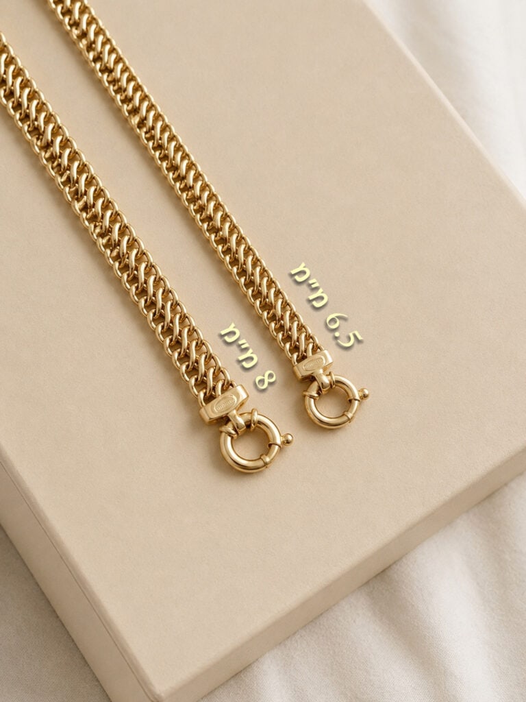 צמיד שמיניות רוחב 8 מ״מ זהב 14k