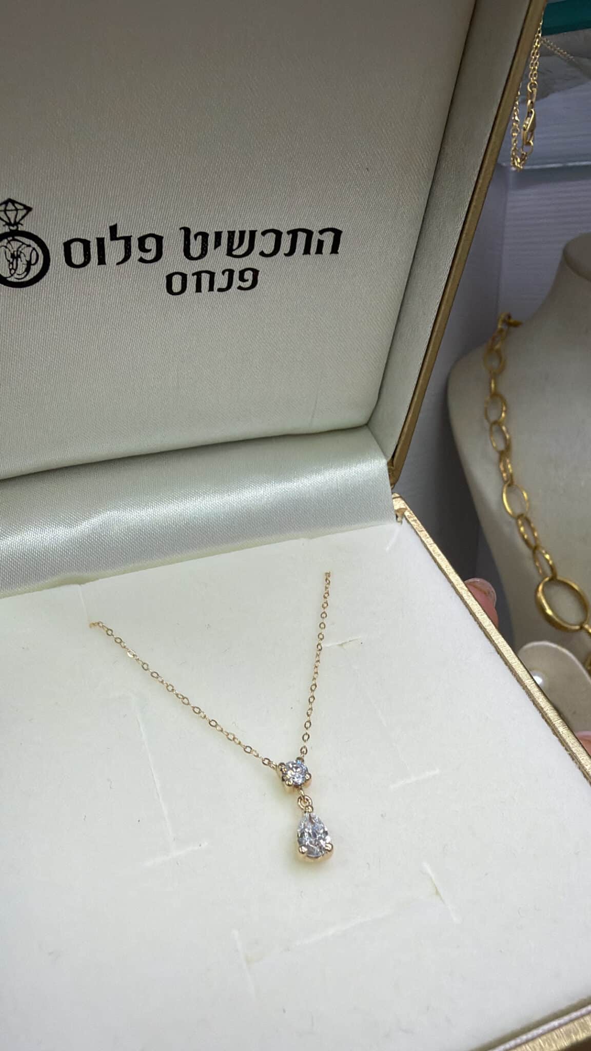 שרשרת עניבה טיפות זהב 14k