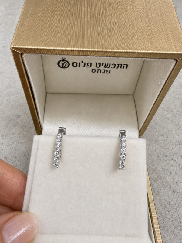 עגיל זהב 14k סגירה אגלית 2 מ״מ (גודל זרקון)