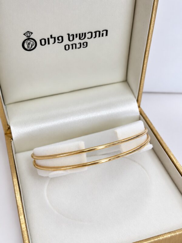 צמיד זהב 14k קשיח 1.7 מ״מ פרופיל עגול