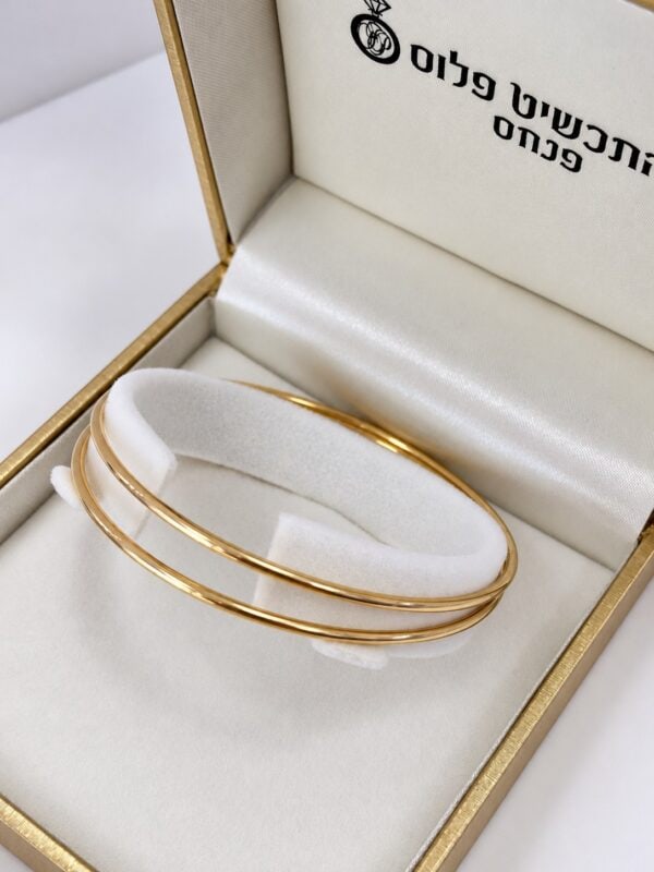 צמיד זהב 14k קשיח 1.7 מ״מ פרופיל עגול