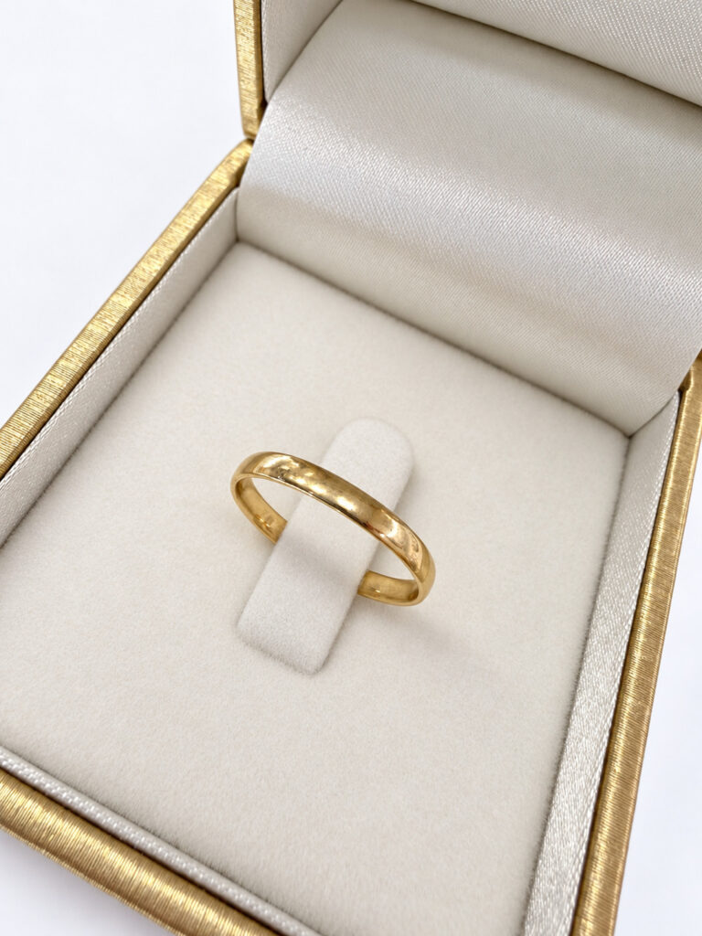 טבעת נישואין 14k פרופיל חלק